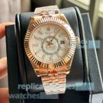 Copy Rolex Sky-Dweller 42mm Rose Gold Jubilee Watches with Dual Time Zone